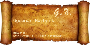 Gyebnár Norbert névjegykártya